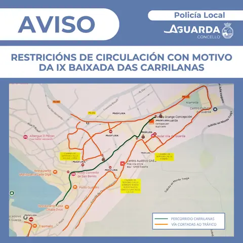 A Guarda corta el tráfico el sábado por la IX Baixada das Carrilanas