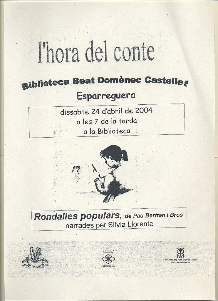 Nueva hora del conte para niños de 4 años en adelante en la Biblioteca Santa Oliva