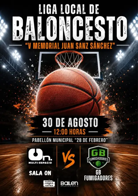 Bailén: Sala ON y GB Fumigadores luchan por el título de baloncesto el 30 de agosto