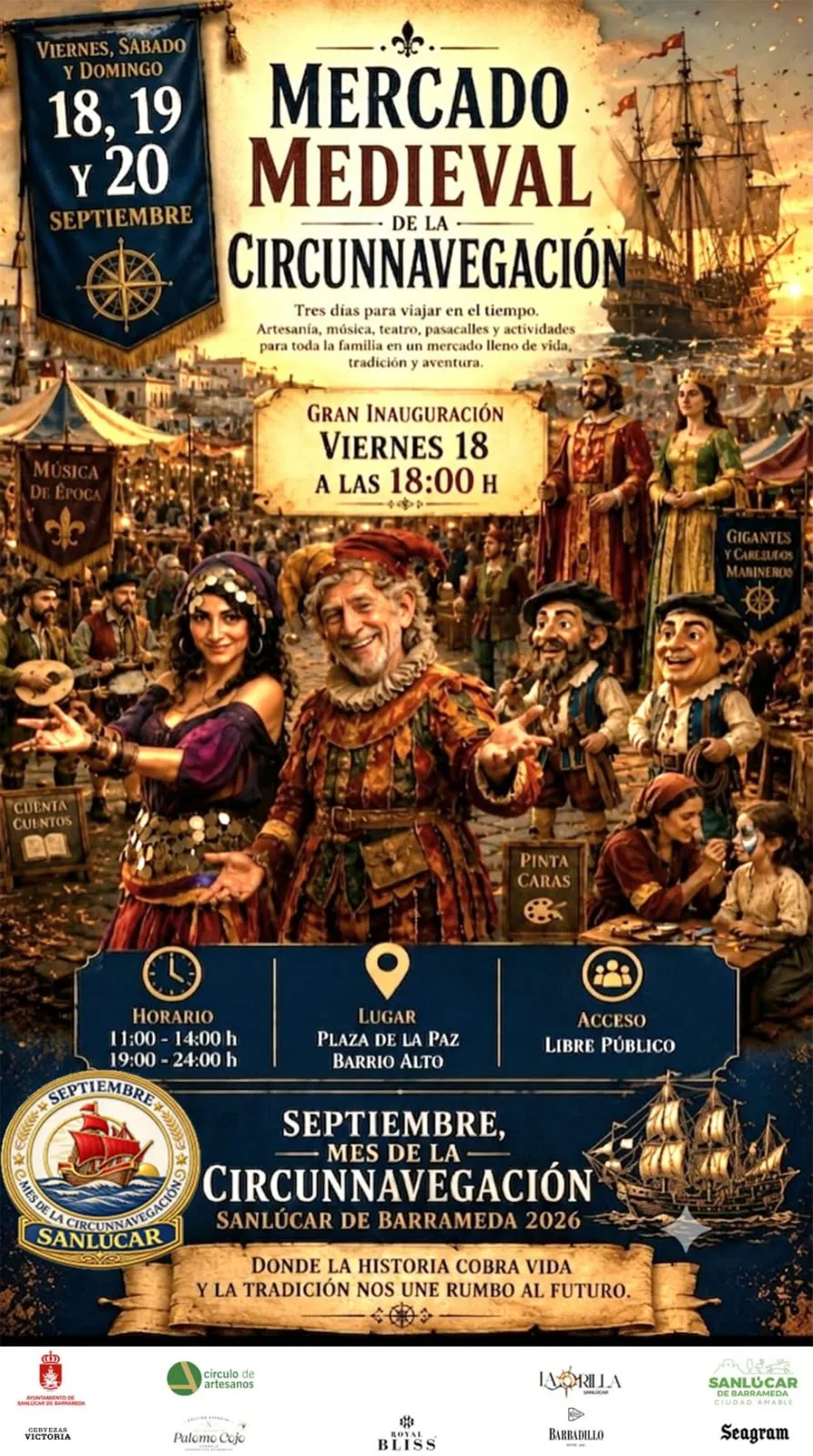 Sanlúcar de Barrameda estrena Mercado Medieval en la Plaza La Paz en 2026
